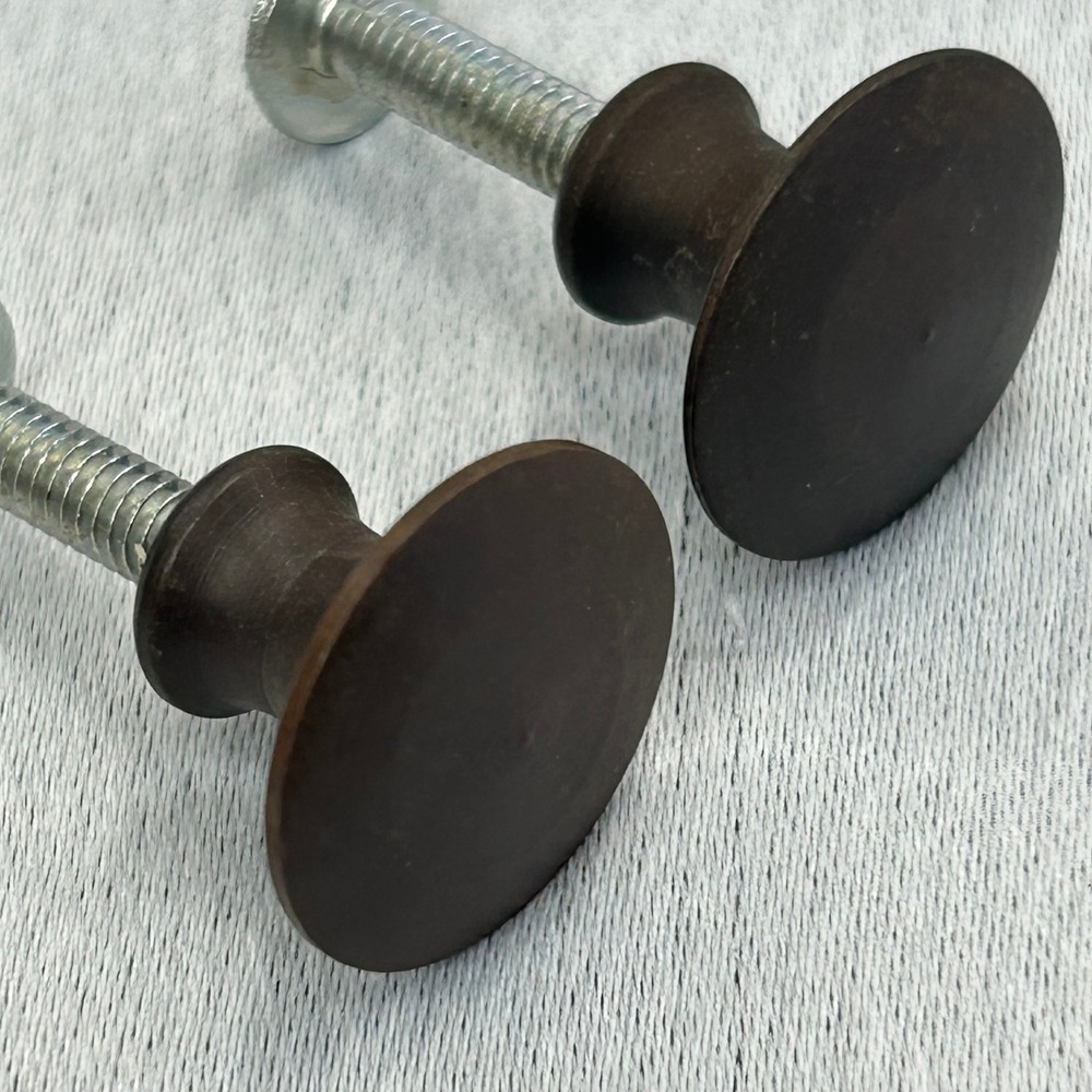 2 Pack Mini 3/4" Cabinet Knobs Dark Brown Bronze Metal Drawer Furniture Hardware